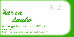 maria lauko business card